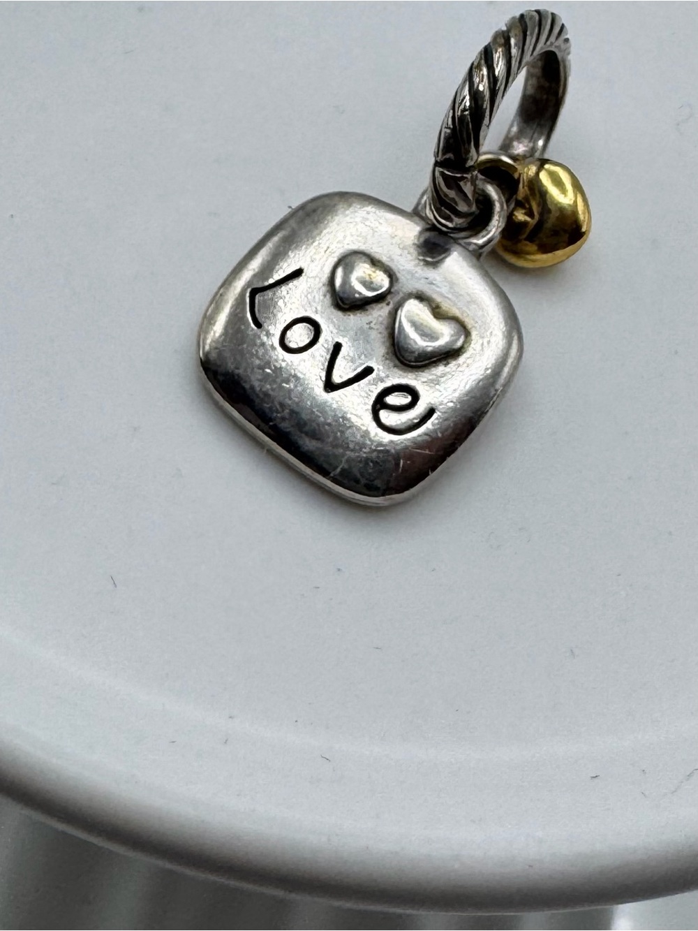 Brighton “Family and Love” Silver Charm with Gold Heart Accent